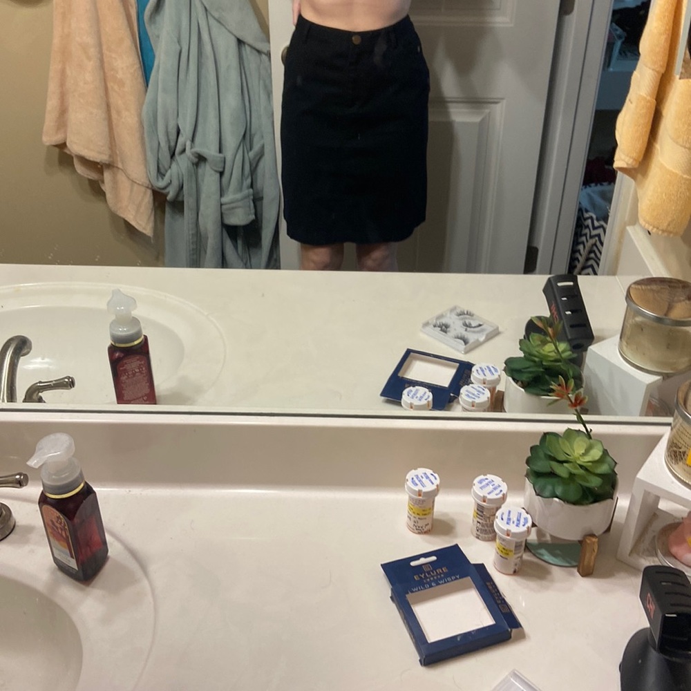 Black knee length skirt